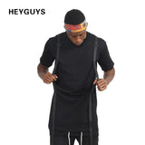 HEYGUYS belt with tshirts men hip hop T-shirt