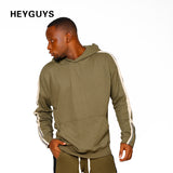 HEYGUYS  green high street wear pullover Men sweatshirts men Hip Hop Streetwear