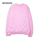 HEYGUYS pink 2018 hot mens hip hop pure sweatshirts male streetwear
