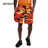 HEYGUYS 2018 yellow pink camouflage Men sweat Shorts