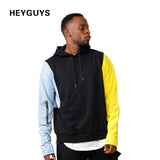 2018 hot mens hip hop patchwork hoodies street wear