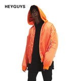 HEYGUYS 2018 warm high Europe size  street orange jacket Hip Hop Suit