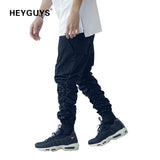 HEYGUYS Pants black Casual Sweatpants Solid Hip Hop